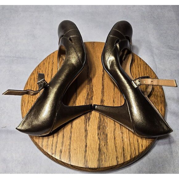 Mia Womens Metallic Bronze 'Gigi' Vegan Leather Mary Jane Heel Pump Size 7M - Picture 4 of 8
